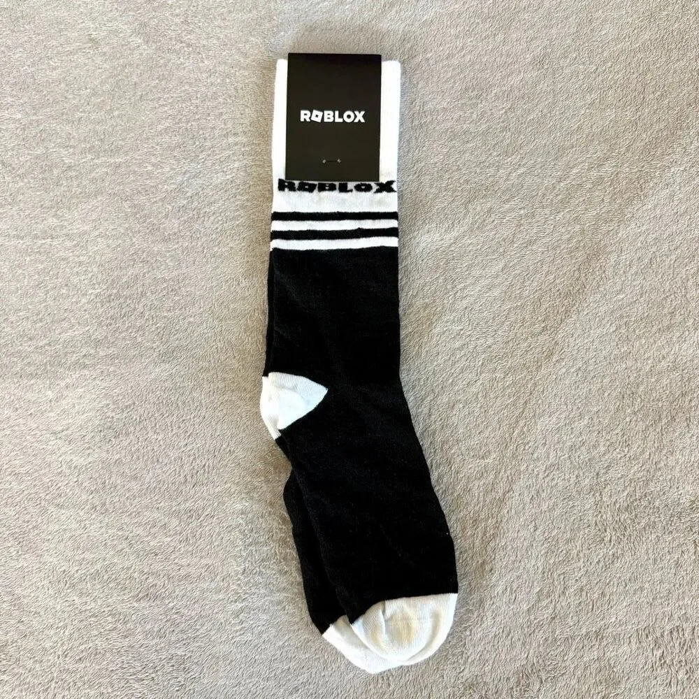 Roblox Wool Black and Off White Socks NEW